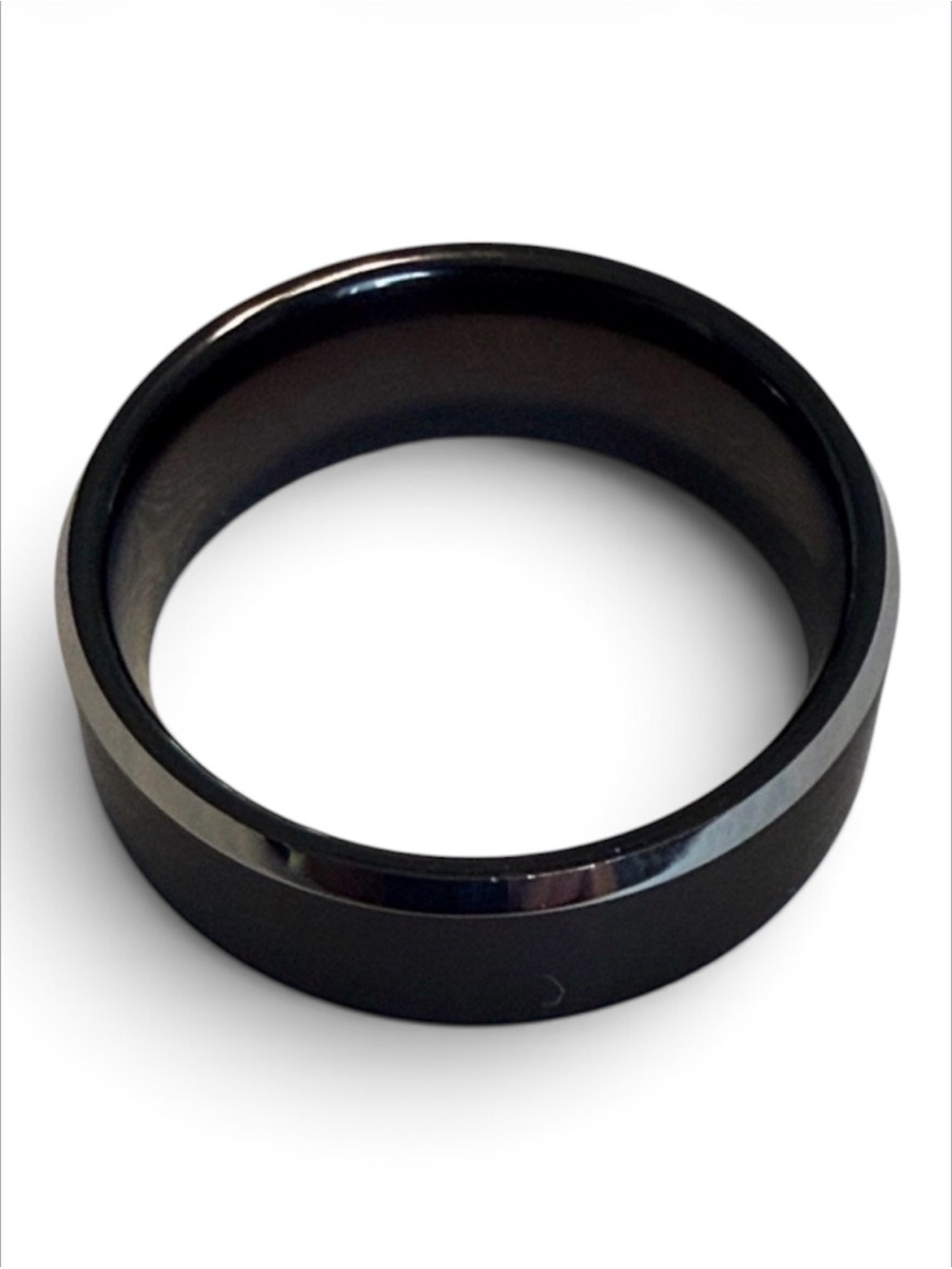 Black & Silver Two-Tone Tungsten Carbide Comfort Fit Band Ring size 11